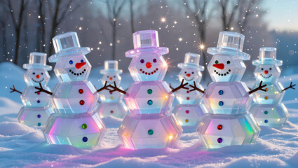 snowmen made of ice