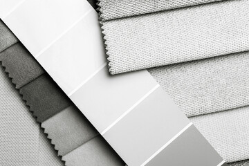 a variety of fabrics with a color palette. New trending colour of the 2026 year 