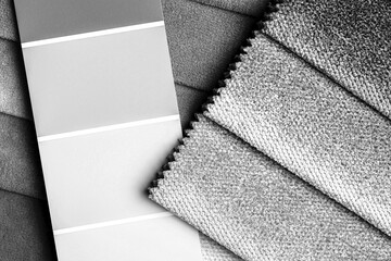 a variety of fabrics with a color palette. New trending colour of the 2026 year 