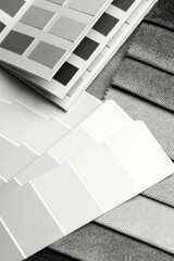 a variety of fabrics with a color palette. New trending colour of the 2026 year 