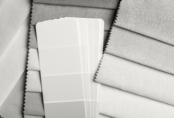 a variety of fabrics with a color palette. New trending colour of the 2026 year 