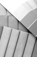 a variety of fabrics with a color palette. New trending colour of the 2026 year 