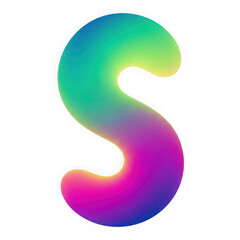 Naklejka premium Colorful gradient letter s isolated on transparent background