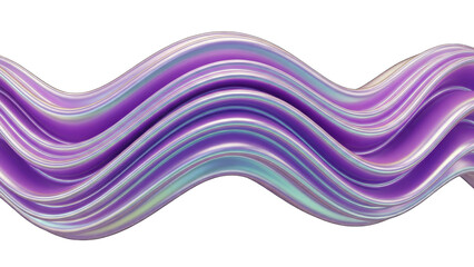 Abstract Wavy Ribbon Flowing on White