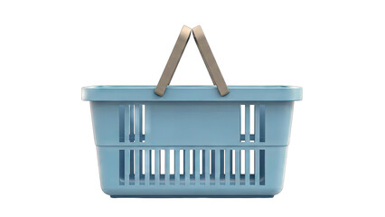 Blue Shopping Basket Isolated on White