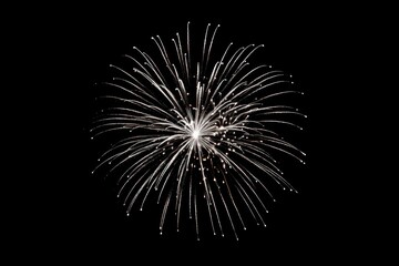 Fireworks on black sky outdoors night illuminated.