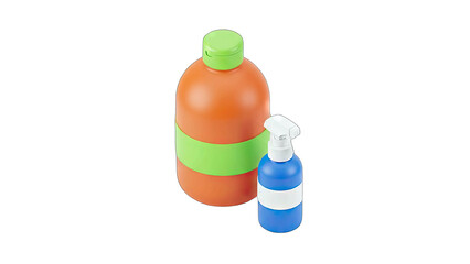 Cleaning Bottles Isolated on White