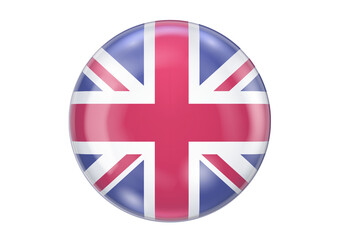 Obraz premium United Kingdom Flag Glossy Round Button