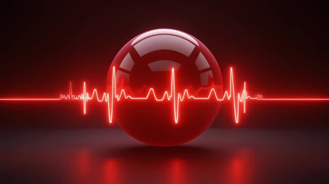 3D Heartbeat Glow Sphere Medical Visualization