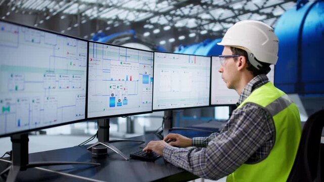 Engineer Monitoring Gas Power Plant Control