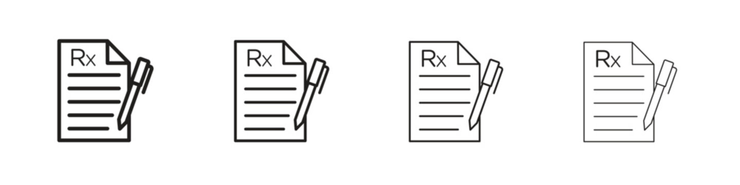 Prescription icon on white background. Modern simple icon vector illustration.