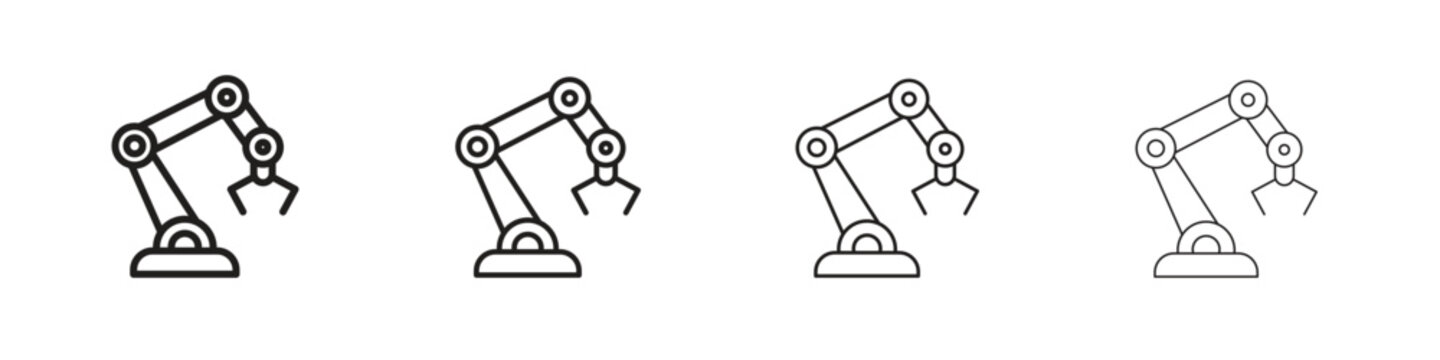 Robot arm icon on white background. Modern simple icon vector illustration.