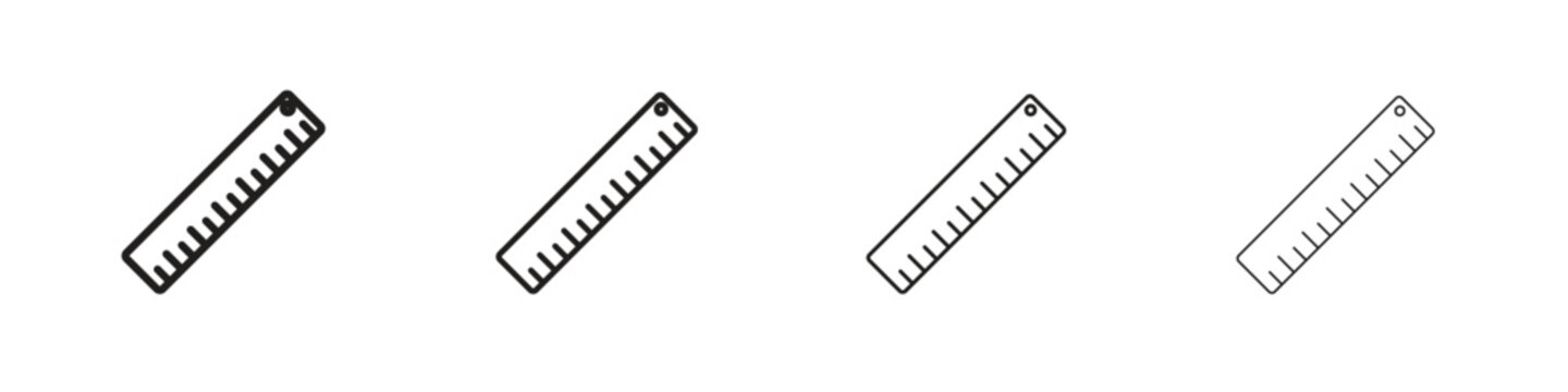 Ruler icon on white background. Modern simple icon vector illustration.