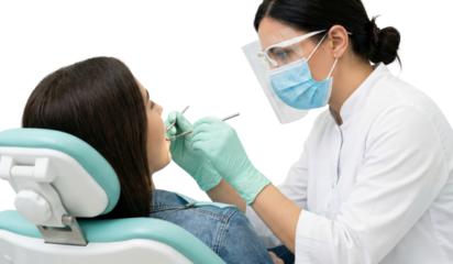 Dental professional carefully examining patient's teeth for optimal oral health procedure