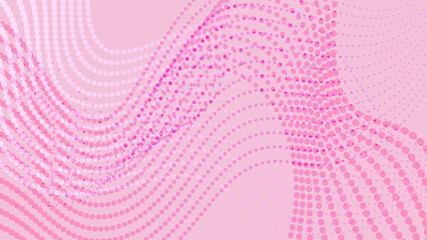 ドットの曲線とピンクの背景イラスト