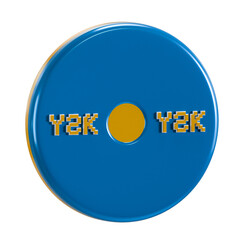 discman y2k 3d icon illustration