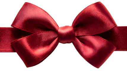 Red ribbon bow isolated on white background