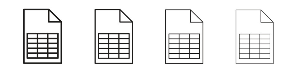 Spreadsheet icon on white background. Modern simple icon vector illustration.