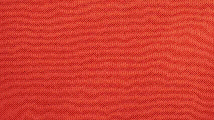 Close-up of Solid Coral Orange-Red Knitted Fabric Texture