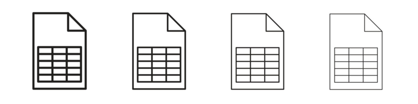Spreadsheet icon on white background. Modern simple icon vector illustration.