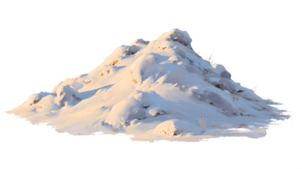 Snowdrift mound with soft shading and texture isolated on white background