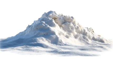Snowdrift mound with soft shading and texture isolated on white background