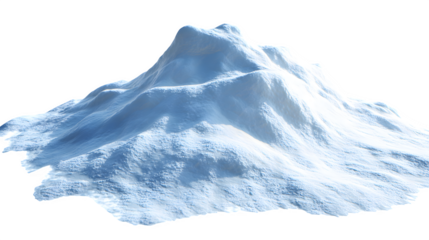 Snowdrift mound with soft shading and texture isolated on white background