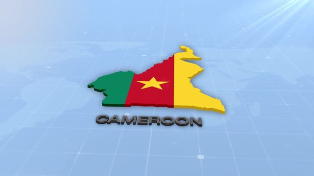 Cameroon Geographic Map and Flag Animated Motion Graphic Background | Cameroon Map Animation