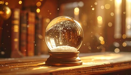 Enchanting snow globe scene evoking holiday magic and cozy winter vibes, perfect for festive greetings, seasonal promotions, and capturing the warmth of cherished traditions, a nostalgic reminder