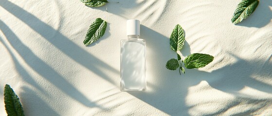 Elegant White Gums and Mint Leaves on Cream