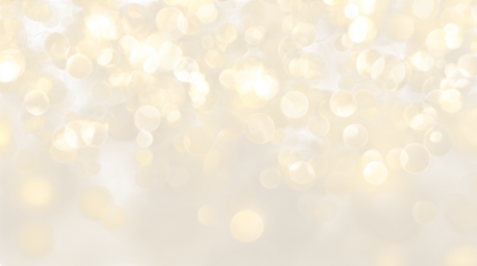 Soft glowing bokeh background in elegant gold tones isolated on white background