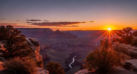 Grand Canyons Majestic Sunrise - A Symphony of Colors and Natural Beauty.