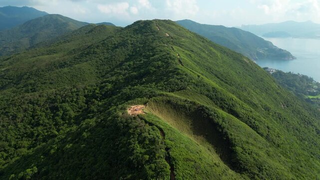 Dragons Back Hiking Trail Heading North Hong Kong Island China 4K 60FPS