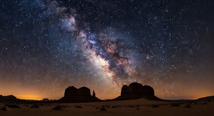 Milky Way over Monument Valley - A celestial spectacle above iconic buttes.
