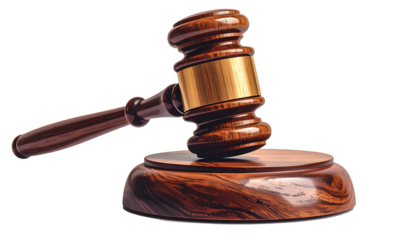 Wooden Gavel on Sound Block Symbol of Justice, Law, and Legal Proceedings