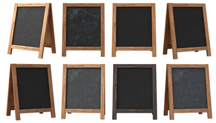 Collection of Blank Sandwich Boards for Menu Display and Advertising in Various Styles