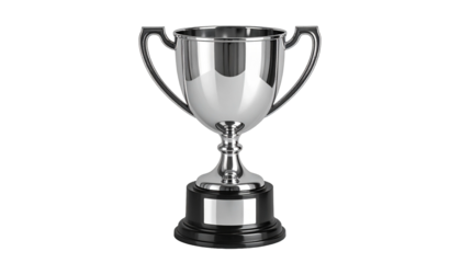 Silver Trophy Cup With Black Base, Symbolizing Achievement and Victory