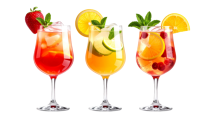 Refreshing Summer Cocktails A Trio of Fruity Drinks with Strawberries, Citrus, and Berries