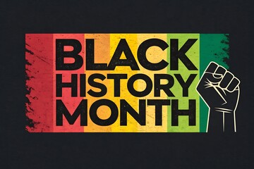 Bold Black History Month: Fist Symbol And Colorful Brush Strokes Promote Unity And Pride

