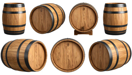 Wooden Barrels Diverse Perspectives of Traditional Oak Storage for Wine and Beverages