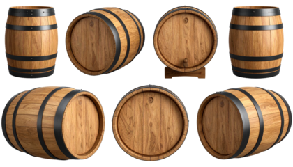 Wooden Barrels Diverse Perspectives of Traditional Oak Storage for Wine and Beverages