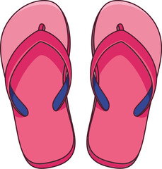 Pair of pink flip flops isolated on white background summer footwear