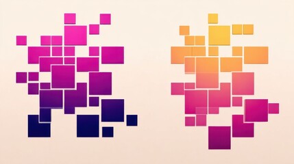 Abstract geometric pattern with vibrant gradient squares for modern design, Brain Teaser Month