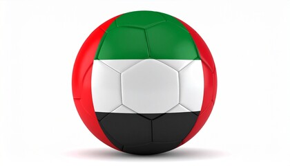 Fototapeta premium Soccer ball with UAE flag colors