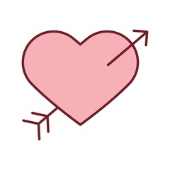 An illustration of a brightly colored Valentine's Day icon on a white background