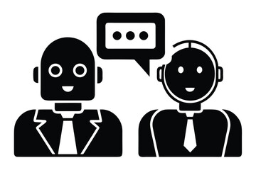 ai chatbot conversation vector icon silhouette ill