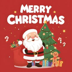 Merry christmas festive celebration card design