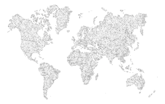 Rounded globe showing continents and national boundaries. Isolated world map with textured grain effect. Ideal for travel themes and business infographics. Flat vector style.