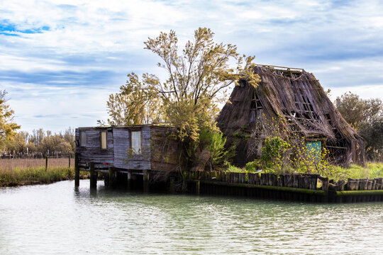 casoni fisherman house of  marano lagunare, friuli venezia giulia, italy