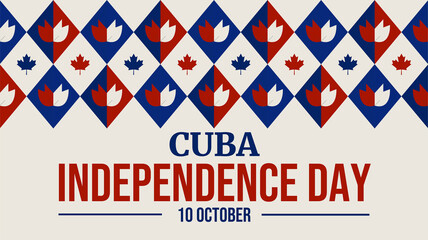 Modern Cuba Independence Day banner template on white background, ideal for cultural pride and national events